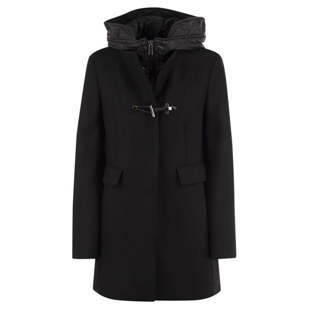 Fay Women Virgin Wool And Cashmere Blend Coat With Padded Hood